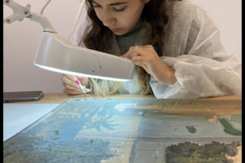 Conservation-restauration d’une peinture de chevalet signée «Delorme»